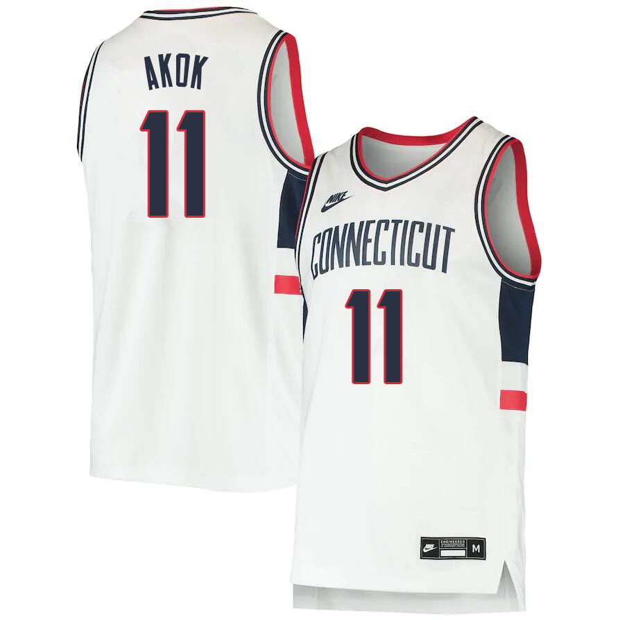 2021 Men #11 Akok Akok Uconn Huskies College Basketball Jerseys Sale-Throwback